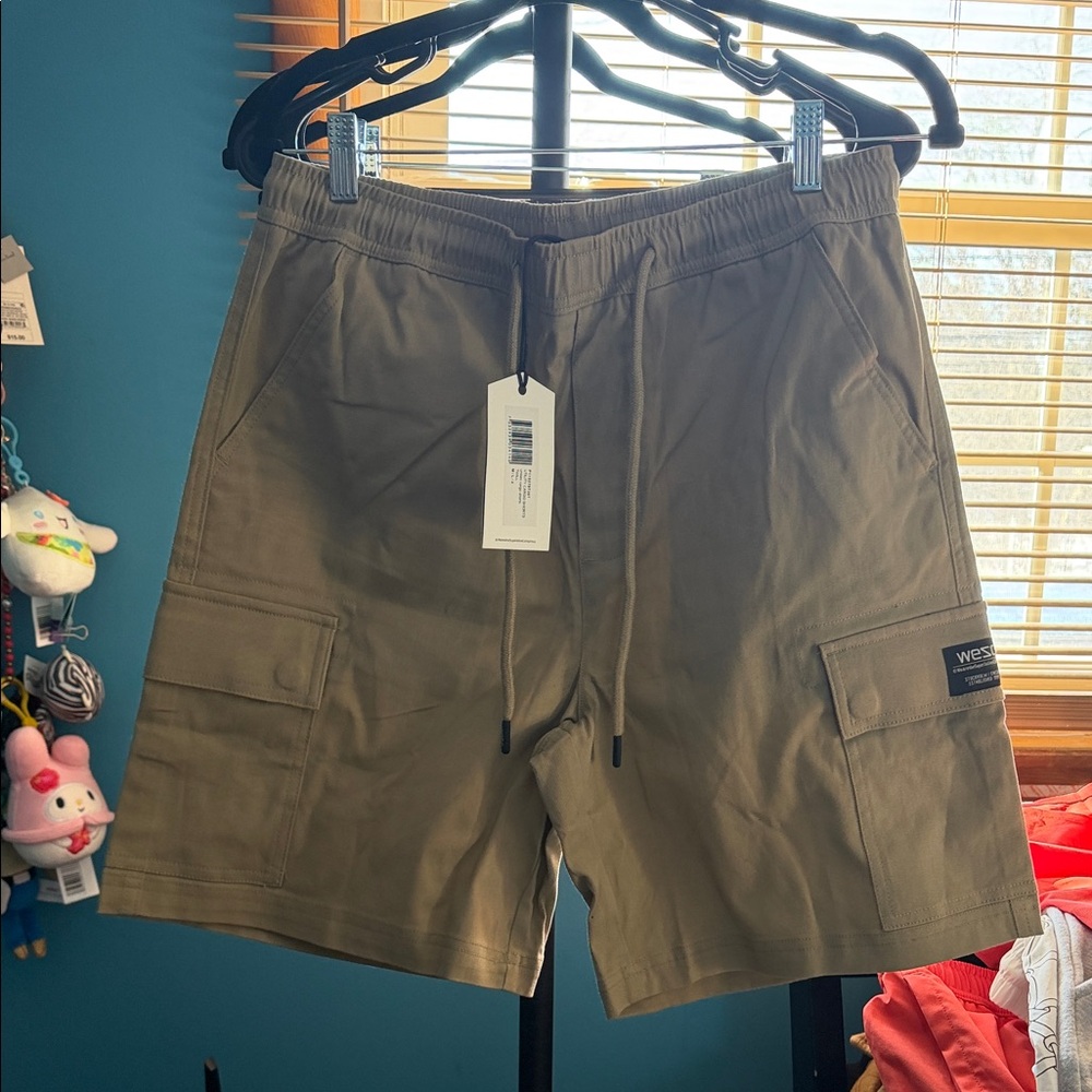 Wesc Tan Cargo Shorts for Men